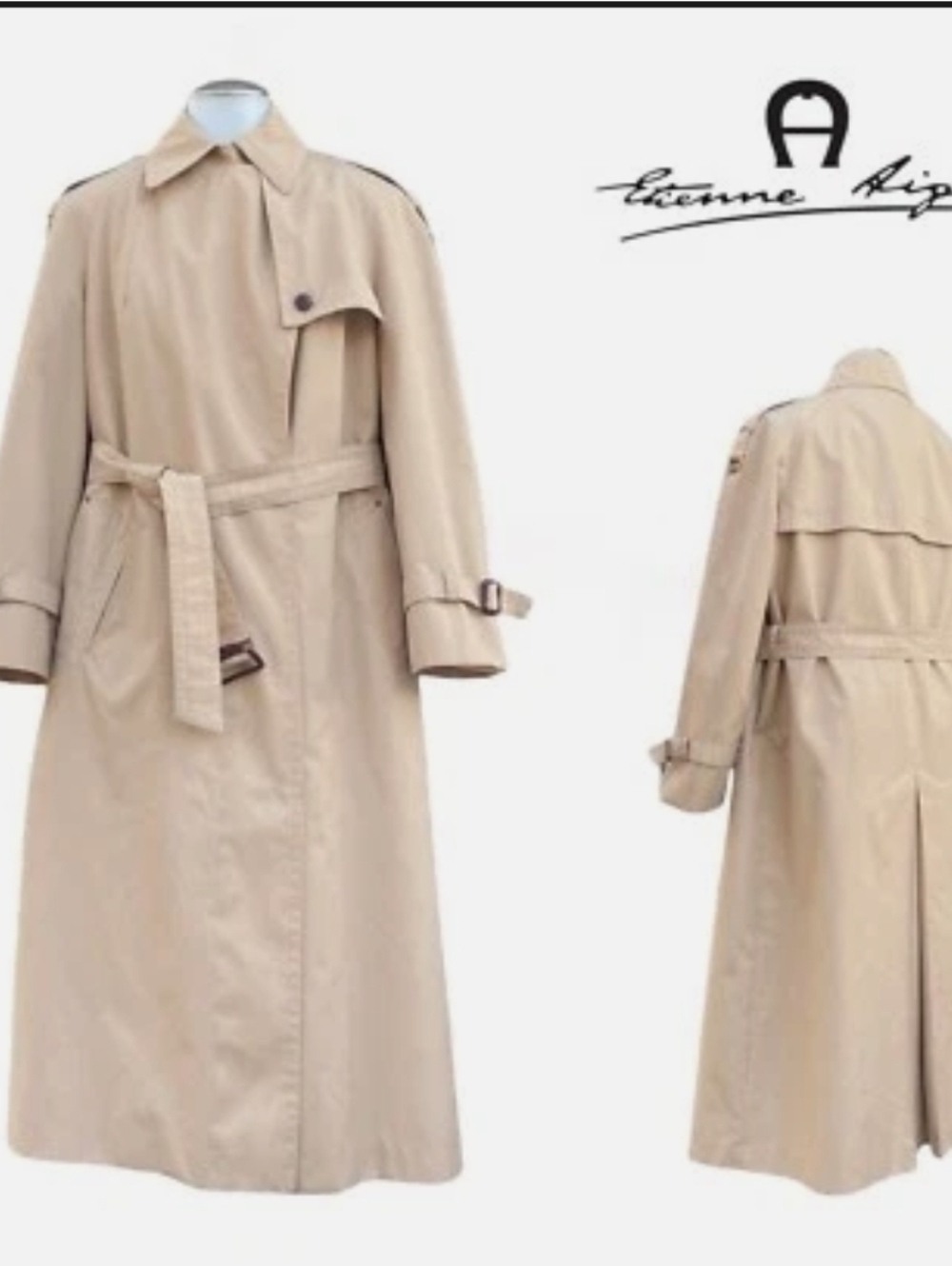 Vintage Beige Trench Coat Timeless Belted